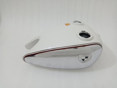 PUCH 250 TF 1952 250Cc Aluminum Polish & White Petrol Fuel Tank +Cap | Fit For