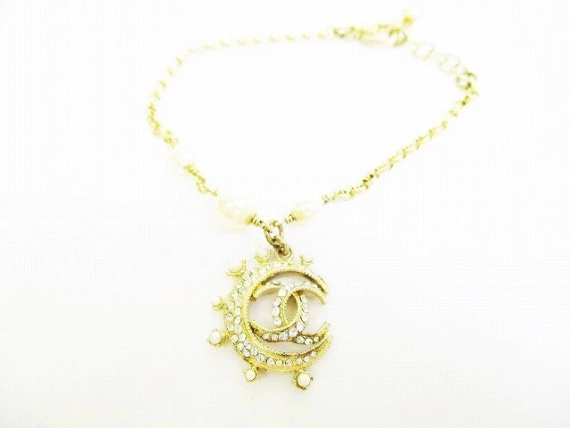 Bracciale Chanel CC Logo Mezzaluna Perla Oro