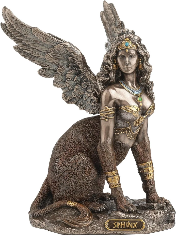 Veronese Design 6 3/4 Greek Style Sphinx The Riddler of Thebes Cold Cast Resin