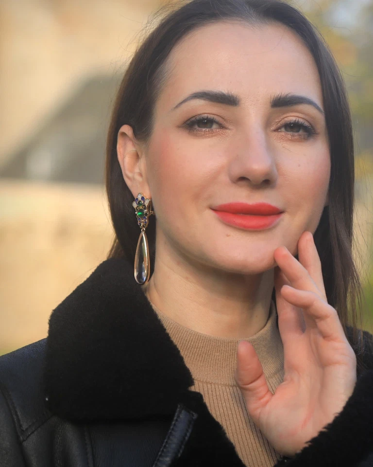 Ohrringe Clip On Kerzenständer Emaille Grün Tropf Lang Glas Golden Perle QD4 - Bild 4 von 4