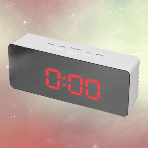 Display Clock officiel Mirror Horloge De Lumière Rouge Rectangulaire Radio-réveil