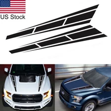 2x Black Car Hood Graphic Racing Sport Stripe Vinyl Decal Sticker For Ford F-150