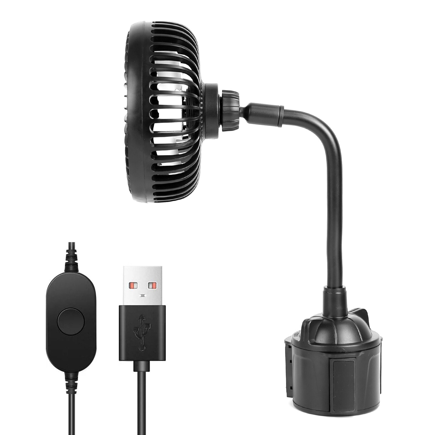 USB Car Cooling Fan Portable Car Cup Holder Fan Adjustable Gooseneck Fan 3 Speed eBay