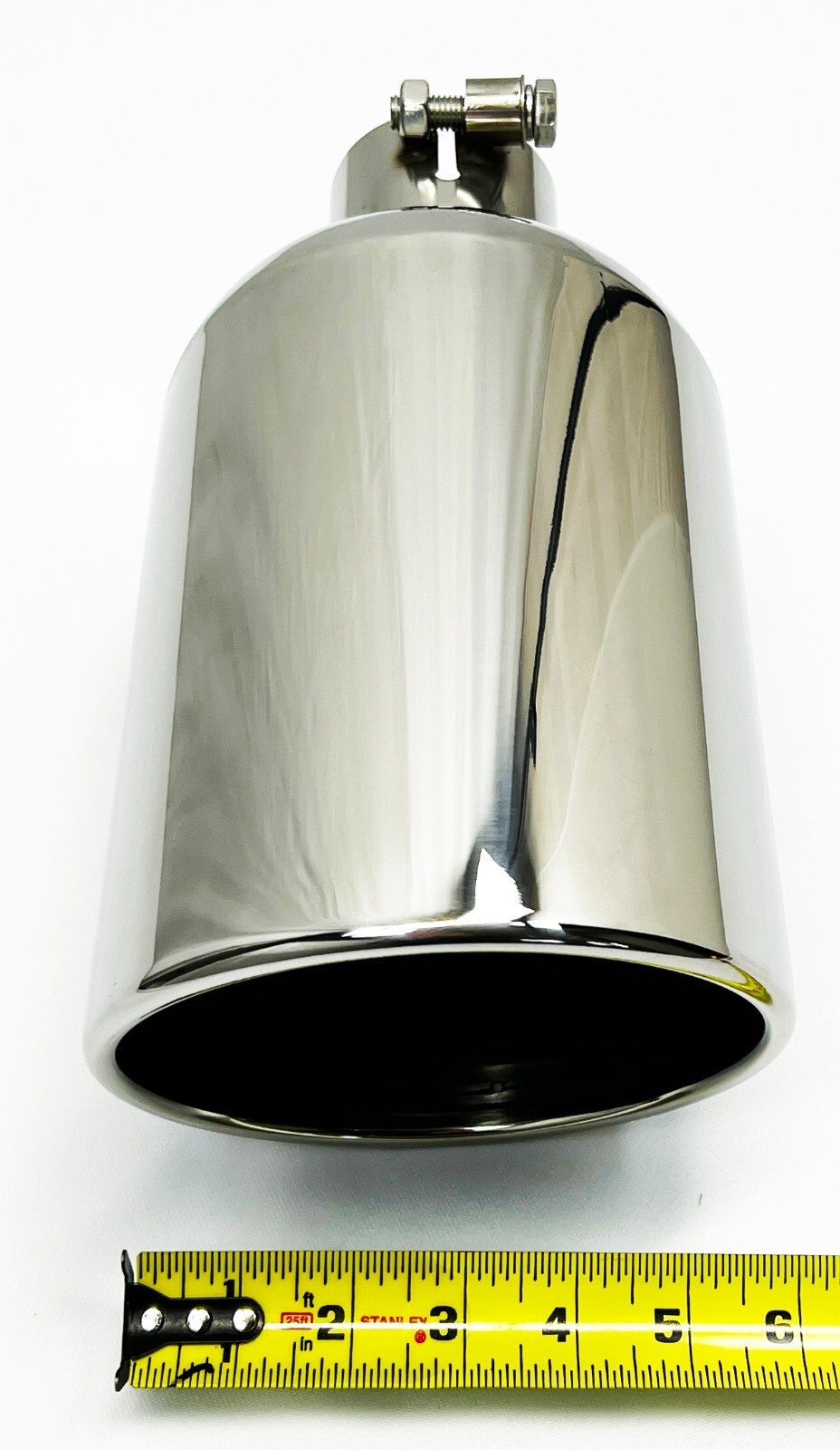 Exhaust Tip 2.50  Inlet 6.00  Outlet 12.00  Long Rolled Slant Chrome Wesdon Exha