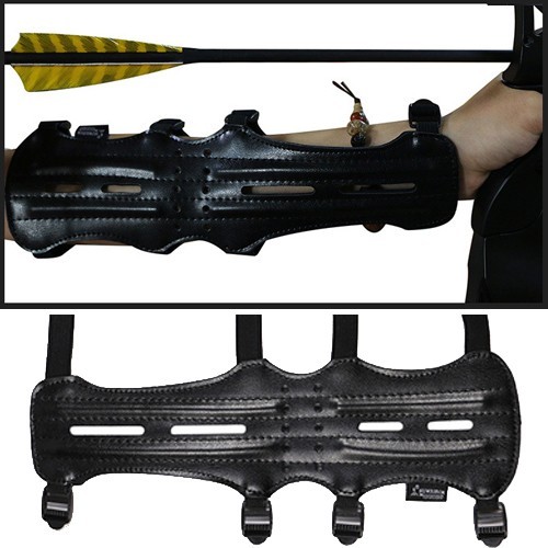 Outdoor Archery Bow 2 In 1 Arm Guards Leather Guard Protector Hunting - Foto 6