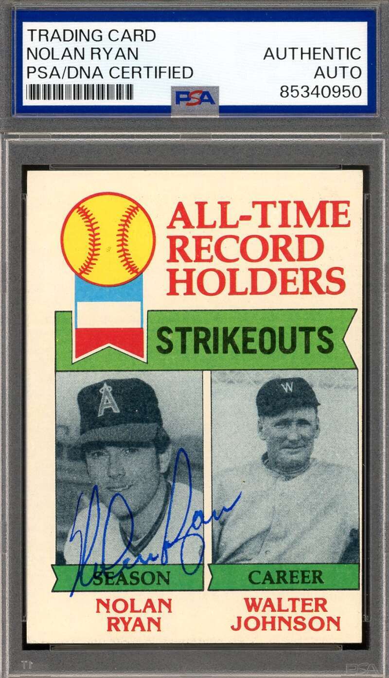 Nolan Ryan PSA DNA Signed 1979 Topps All Time Record Holder Autographed