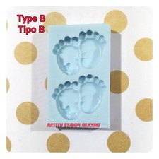 Stampo silicone piedini neonato con cuore per gesso stampo silicone multiplo