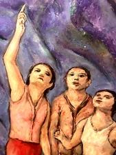 Original quality vintage art "Reaching out for God" IMPRESSIONIST