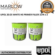2 x U-POL S2025 HS 2K High Build Primer - 1LTR White, MultiPurpose Filler Primer