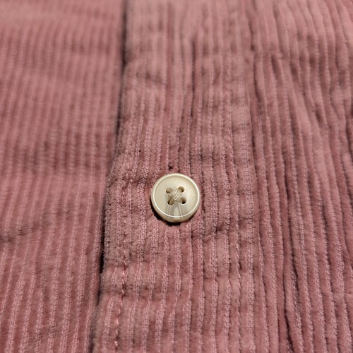 H&M Button Up Corduroy Shirt Men’s Medium M Long Sleeves Pink Collared Casual - Picture 3 of 10