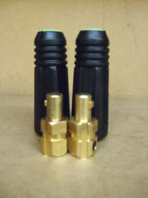 UNBRANDED//GENERIC 35-50 Dinse type welder plugs connectors for welding leads (13mm) x 2