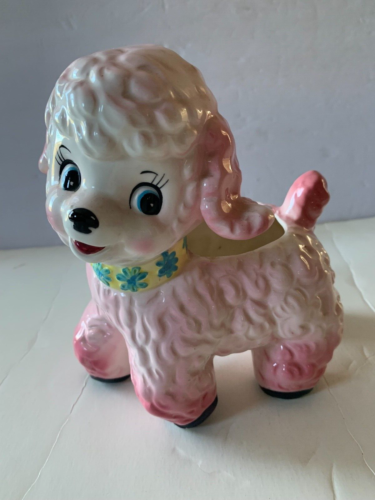 Vintage  Ceramic Pink Lamb Planter So Cute! - Picture 1 of 9
