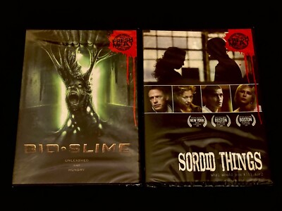 100% Fresh Meat Horror 2 DVD Lot! Bio Slime, Sordid Things BRAND NEW / SEALED