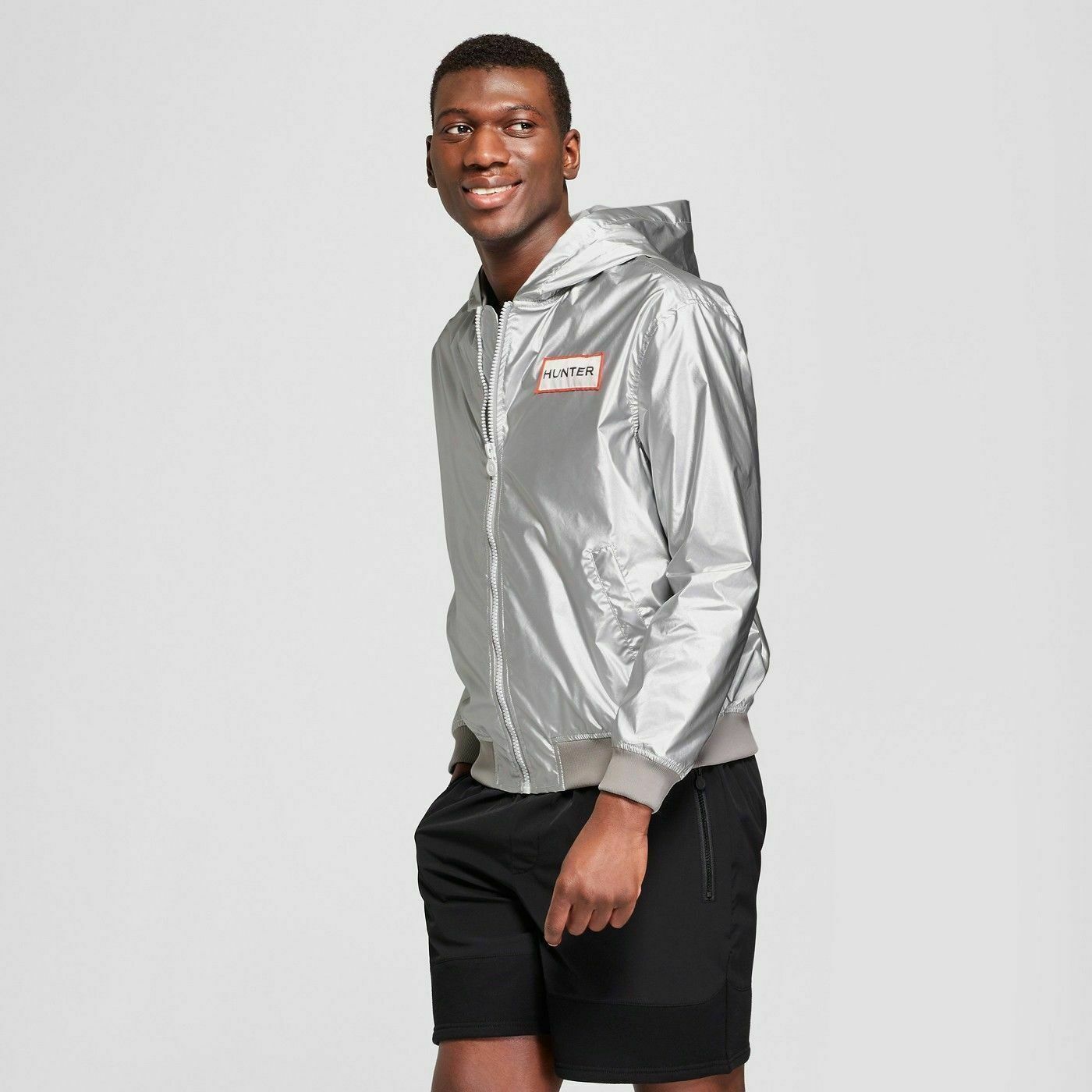 Men's Hooded Zip-Up Windbreaker Jacket 