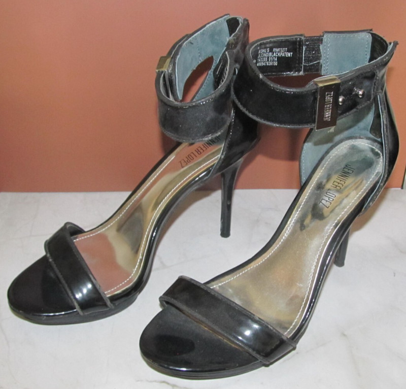 Jennifer Lopez Women's Size 8 Black Stiletto Peep toe High Heels Shoes