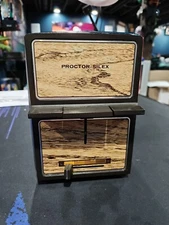 Vintage Proctor Silex T205N 2-Slice Toaster Wood Grain & Chrome COLLECTORS