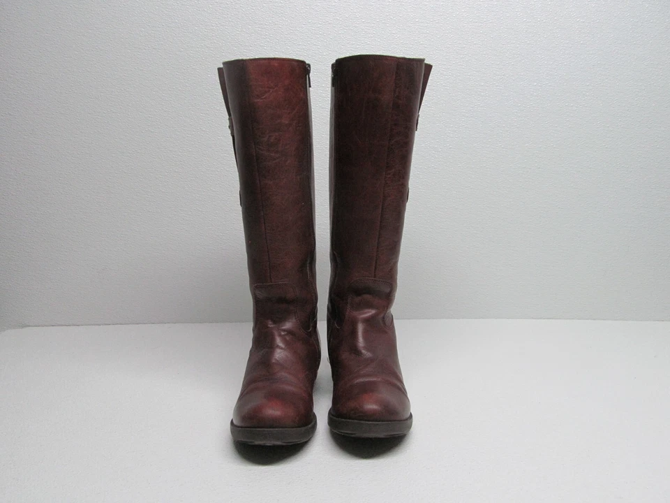 Bos & Co Women's King Burgundy Leather Buckle Lined Tall Boots Size 39/8.5M - Image 2 of 4