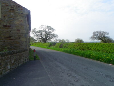 Photo 6x4 Minor Road near Dobsons Farm Bonds The minor road passes a barn c2011