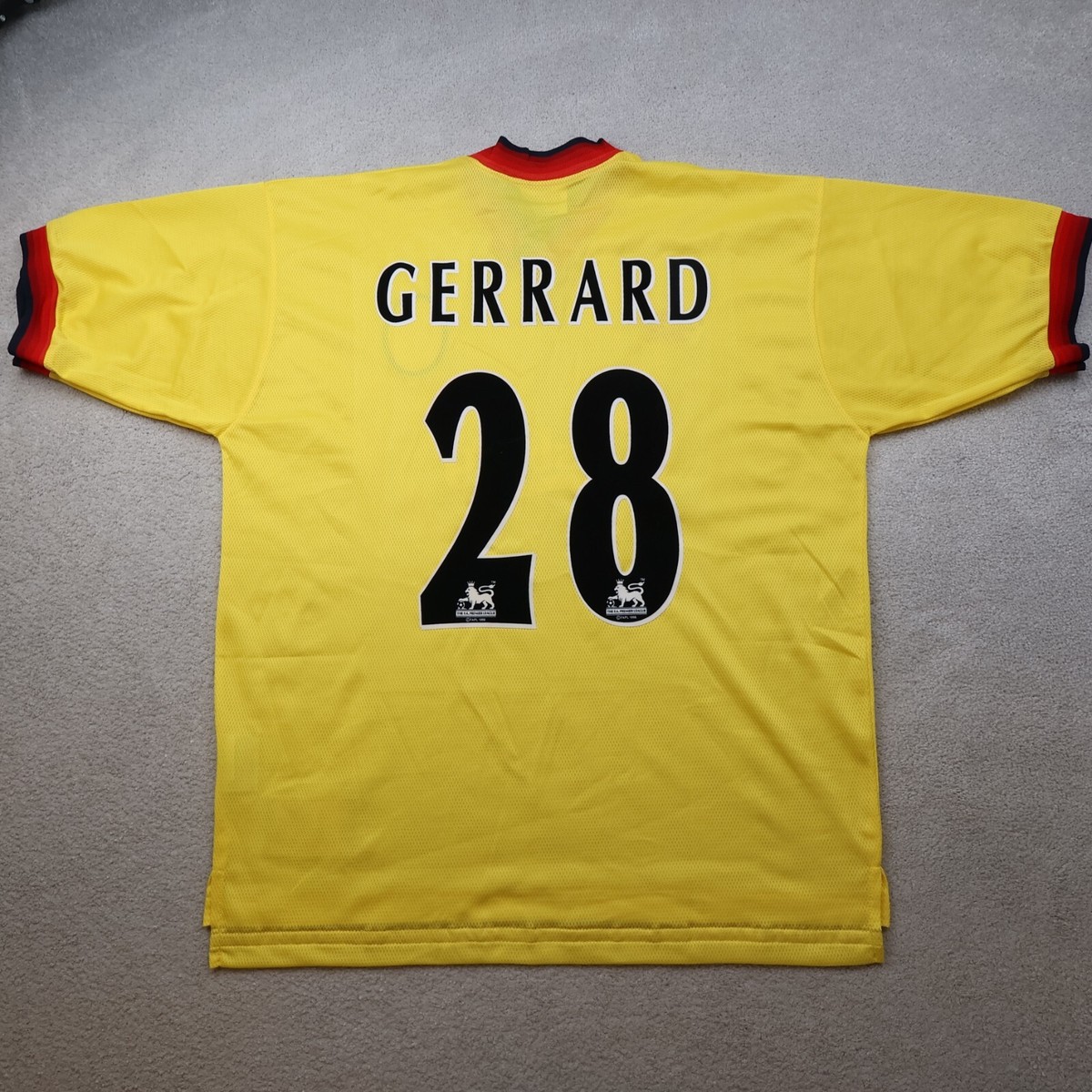 Vintage Liverpool Shirt Large Yellow Away Kit 1997 1999 Reebok