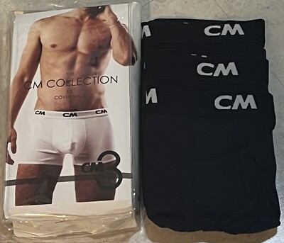 COVER MALE CM Collection 100% Cotton Boxer Trunks 3 pack - XLarge, black