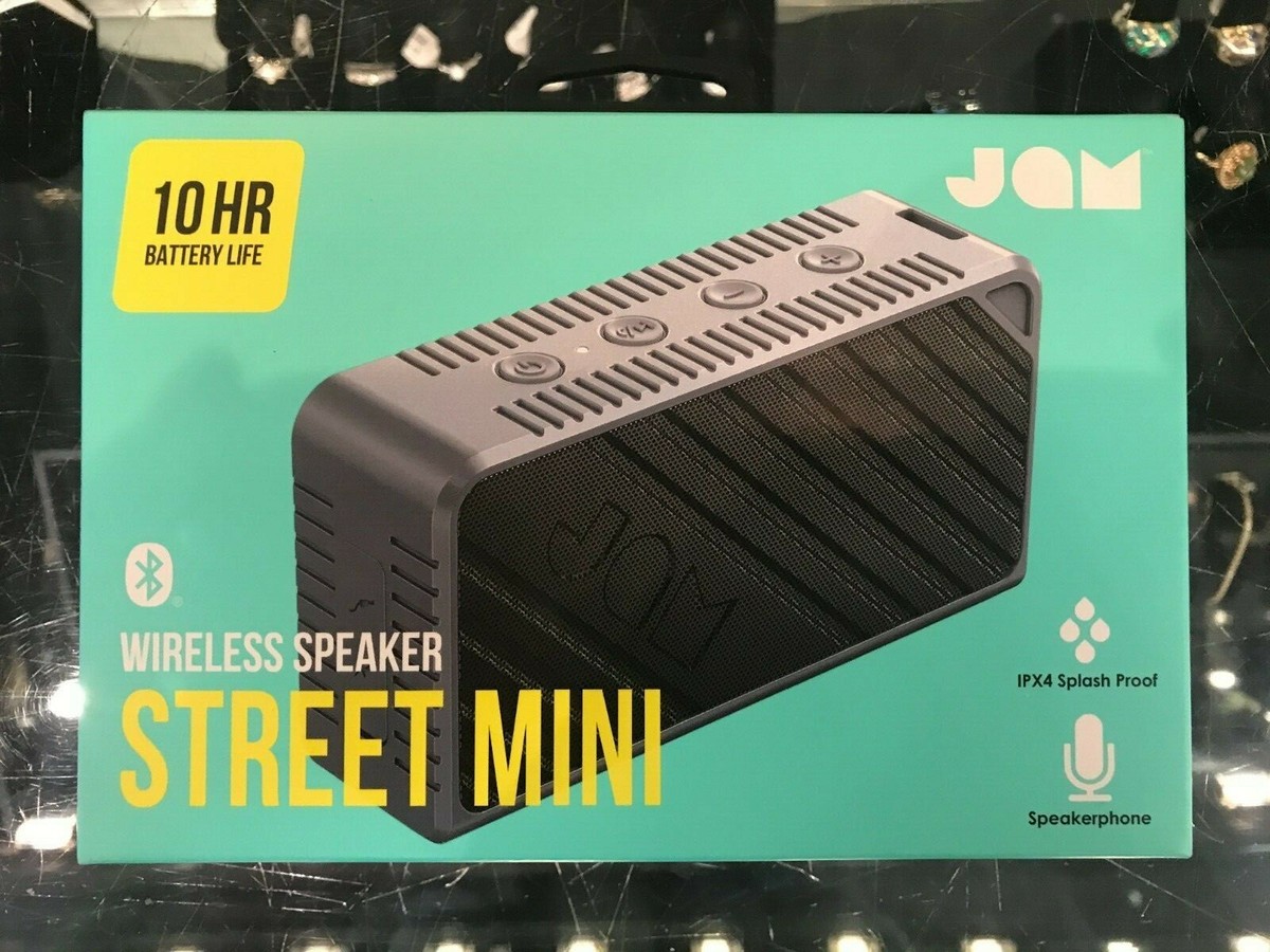 JAM Wireless Speaker Street Mini Gray Ipx4 Splash Proof