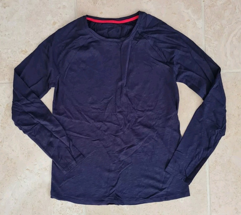 Boden LONG SLEEVE Jersey BASEBALL TOP Navy SIZE UK 8 BRAND NEW SAMPLE