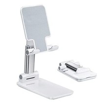 Cell Phone Stand, Angle Height Adjustable Cell Phone Holder with Silicon White
