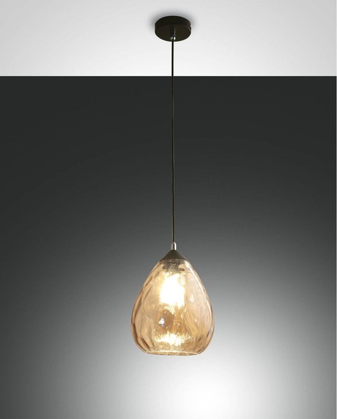 Fabas Luce Pendelleuchte Gisella E27 Ø200Mm Bernstein-image
