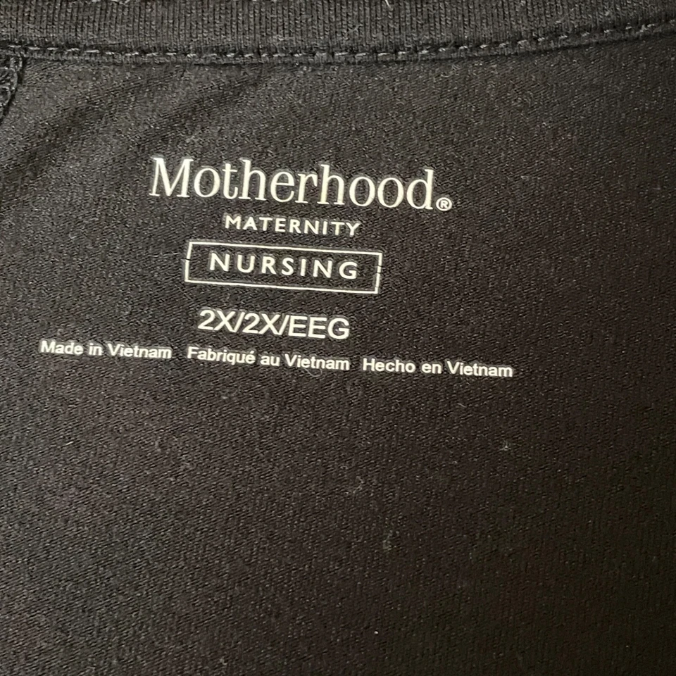 Motherhood Maternity Top Tee TShirt Womens  2XL  Black Nursing Open Front - Image 3 of 4