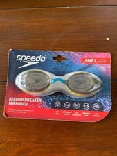 Speedo Performance Fit Goggle Record Breaker Mirrored Lenses No Leak Adult 15 