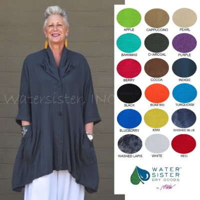 WATERSISTER Cotton Gauze  NATALIE  Jacket Top 1(M/L) 2(XL/1X) 3(2X) oh my COLORS