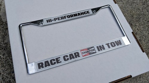 Champion - Race Car In Tow Vintage License Plate Frame - Gasser Dragster - Picture 2 of 2