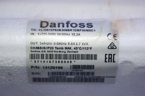 Danfoss 131Z9199 Frequenzumrichter VLT2815PS2B20SBR1DBF00A00C1 1,5kW / 2,0 PS - Bild 2 von 3