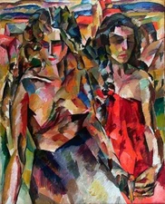 high quality oil painting handpainted on canvas "Two Women "
