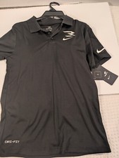 Nike Swoosh Boy's 2 Piece Set Polo Shirt Shorts Black/Gray Size Large Dri Fit