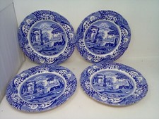Spode Blue Italian Dinner Plate Set 4pce 10.5" Dinner Plate 