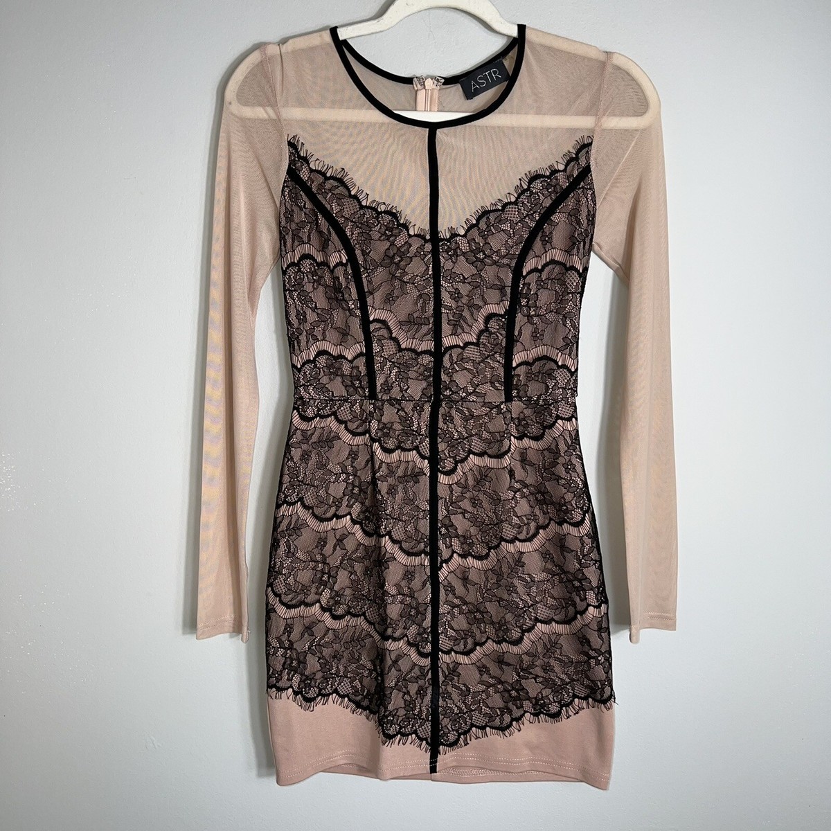 ASTR The Label Bodycon Lace Dress-Sheer Mesh Black Lace-Size Small | eBay