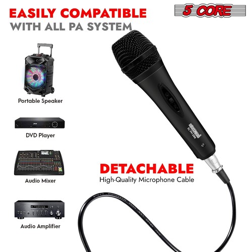 Micrófono de 5 núcleos dinámico cardioide de mano XLR micrófono vocal karaoke con cable - Imagen 6 de 37