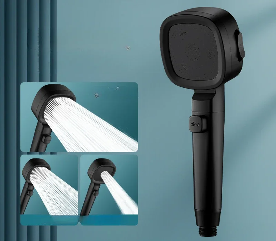 High-Pressure 3-Mode Shower Head with Water-Saving & One-Key Stop