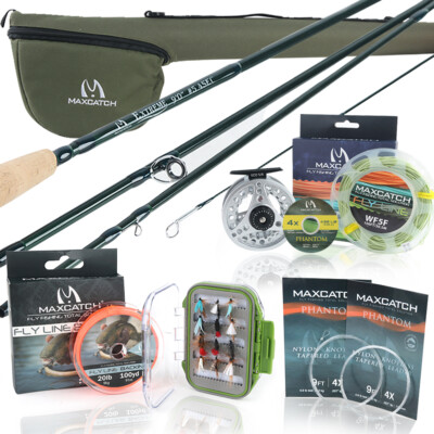Maxcatch Extreme Fliegenrute Combo 3-9wt Fliegenrute und Rolle mit Ausrüstung