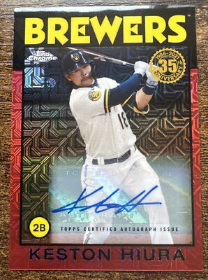 2021 Topps Chrome 35th Anniversary Red Mojo Auto Keston Hiura /5 FOP 1/1 SSP