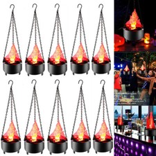 LED Fake Fire Lamp Artificial Hanging Flame Light Fire Bowl Halloween Club Props