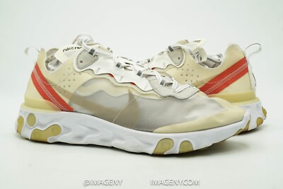NIKE REACT ELEMENT USED SIZE 14 SAIL LIGHT BONE WHITE AQ1090 100