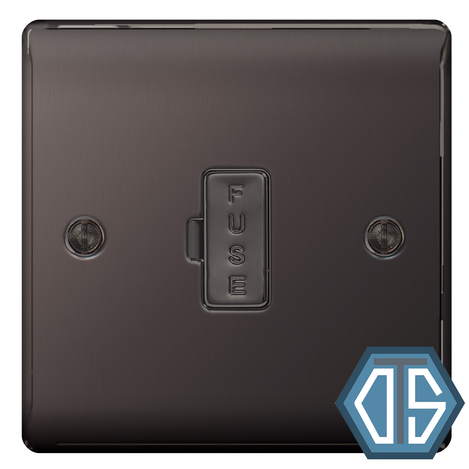 BG Nexus NBN54 Polished Black Nickel Unswitched Fused Spur Connection Unit