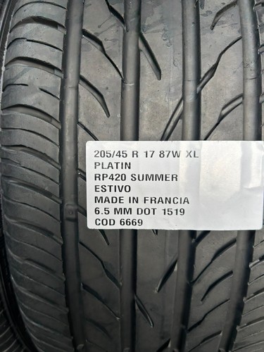 4 PNEUMATICI USATI 205/45 R 17 87W XL PLATIN ESTIVO 6.5 MM DOT 1519 GOMME USATE - Foto 6 di 6