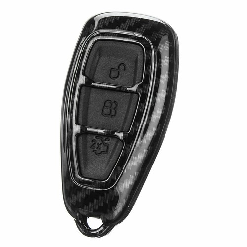 Carbon Fibre BLACK Ford Car Key Case Cover Shell Ford Fiesta Focus Mondeo Galaxy - Picture 9 of 12