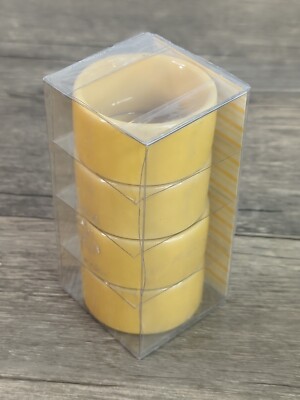 Retro Napkin Holder Set of 4 Round Yellow With White New From Michael's 