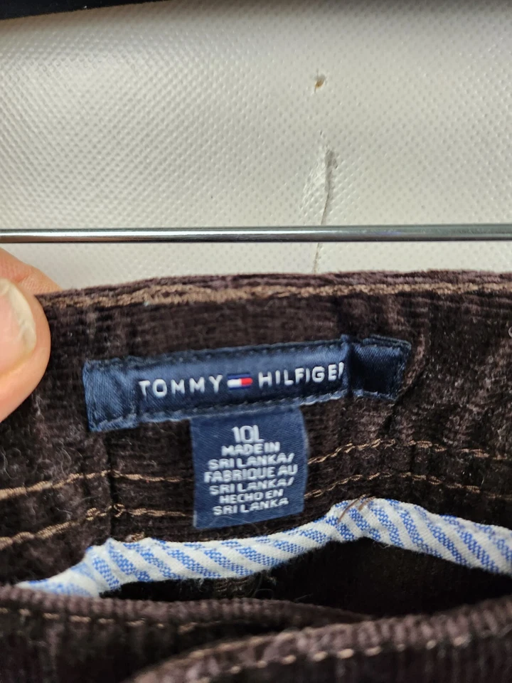 Tommy Hilfiger Mujer Pana Corte Bota Pantalones Talla 10 Largo Marrón Tiro Medio Y2K Foto 3 de 4