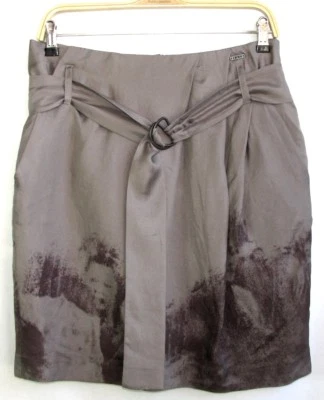 IKKS - JUPE COURTE FÉMININE SOIE GRIS & MOTIFS PARME TAILLE 38 - TB ETAT - Photo 1/4