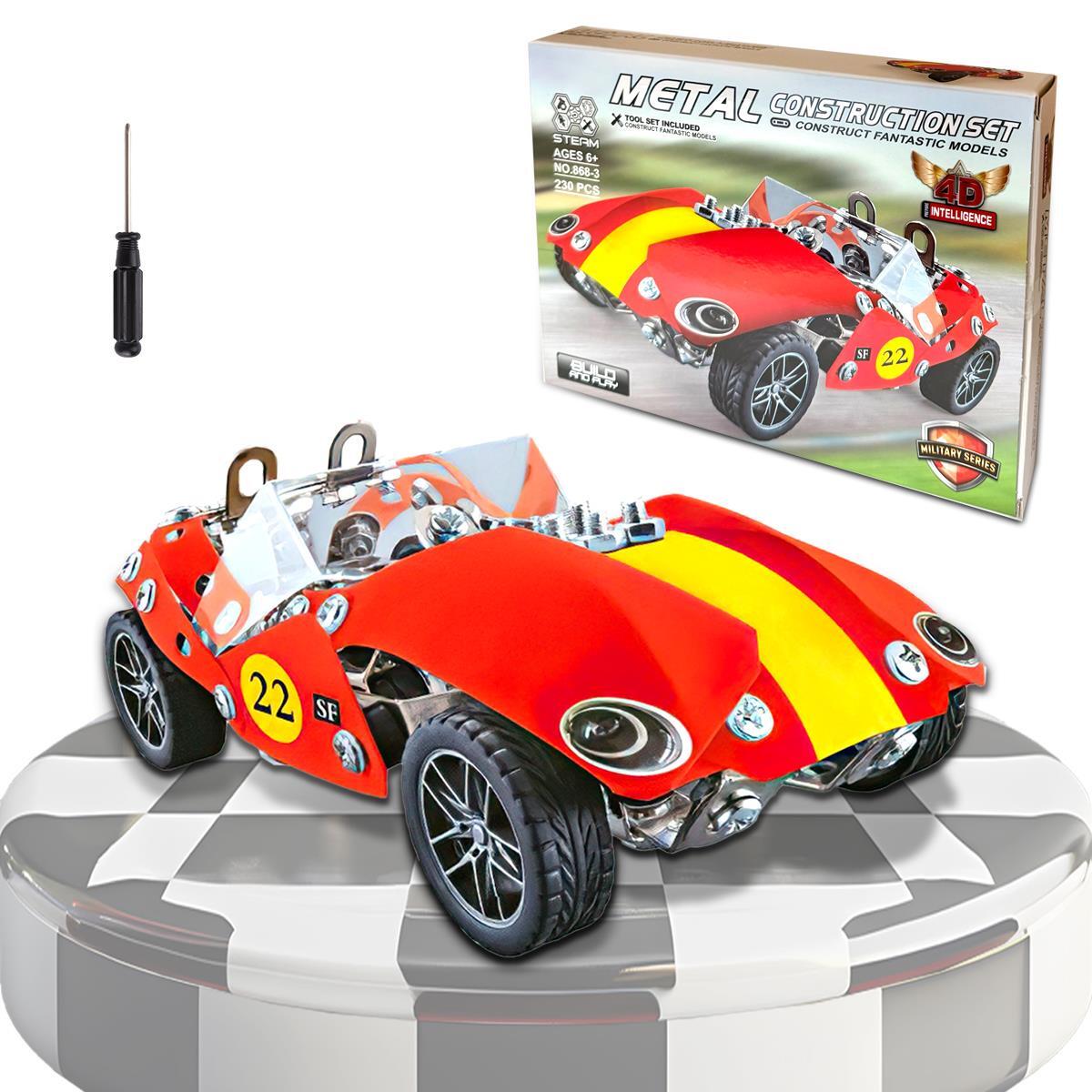 Kids 230 PCs Racing Car Metal Building Blocks Diecast Car